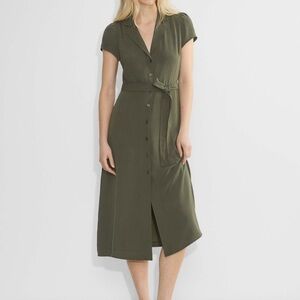 Aritzia Olive Button-Up Shirt Dress